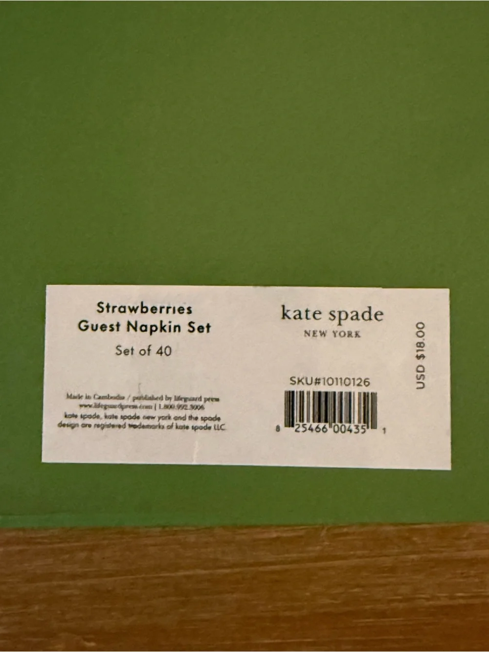 kate spade New York Strawberry guest napkins- set of 40
